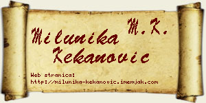 Milunika Kekanović vizit kartica
